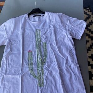 White T-Shirt with Cactus Design - Marcell Von Berlin